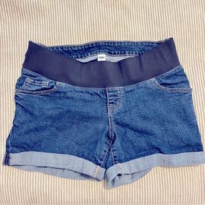 Old Navy - Front Elastic Band - Jean Shorts - Size 6 Maternity